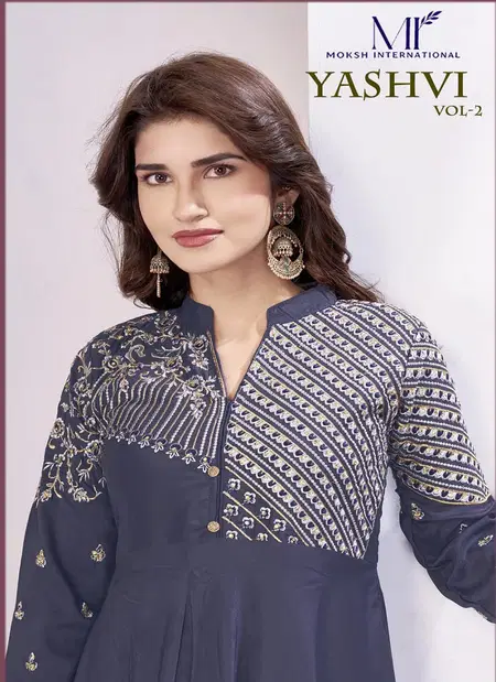 Yashvi Vol 2 By Moksh Maslin With Heavy Embroidery Work Gown Wholesale In India